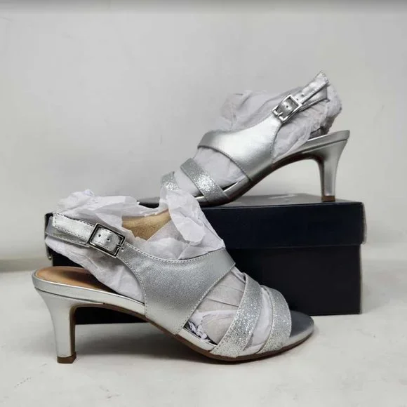 naturalizer taimi dress sandals silver Naturalizer Women's Taimi Dress Sandal DB8 Silver/Glitter ECD0220876 Size 7  M
